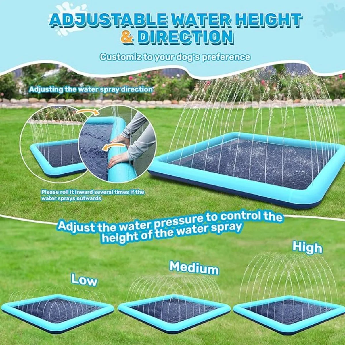 Extra Large Dog Splash Pad Splash Pad Dogs