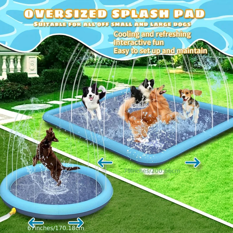 Super Sized Foldable Dog Splash Pad Splash Pad Dogs