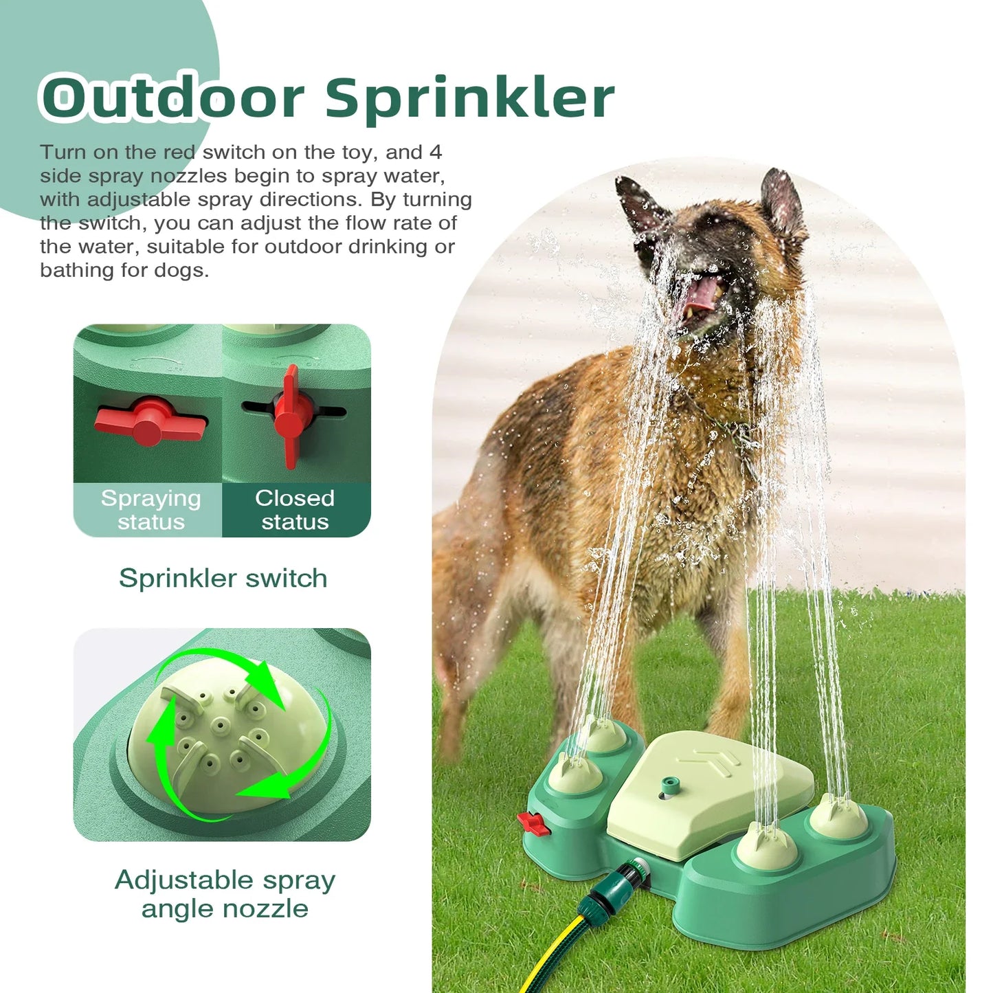 Water Sprinkler Playset For Dog Splash Pad Dogs